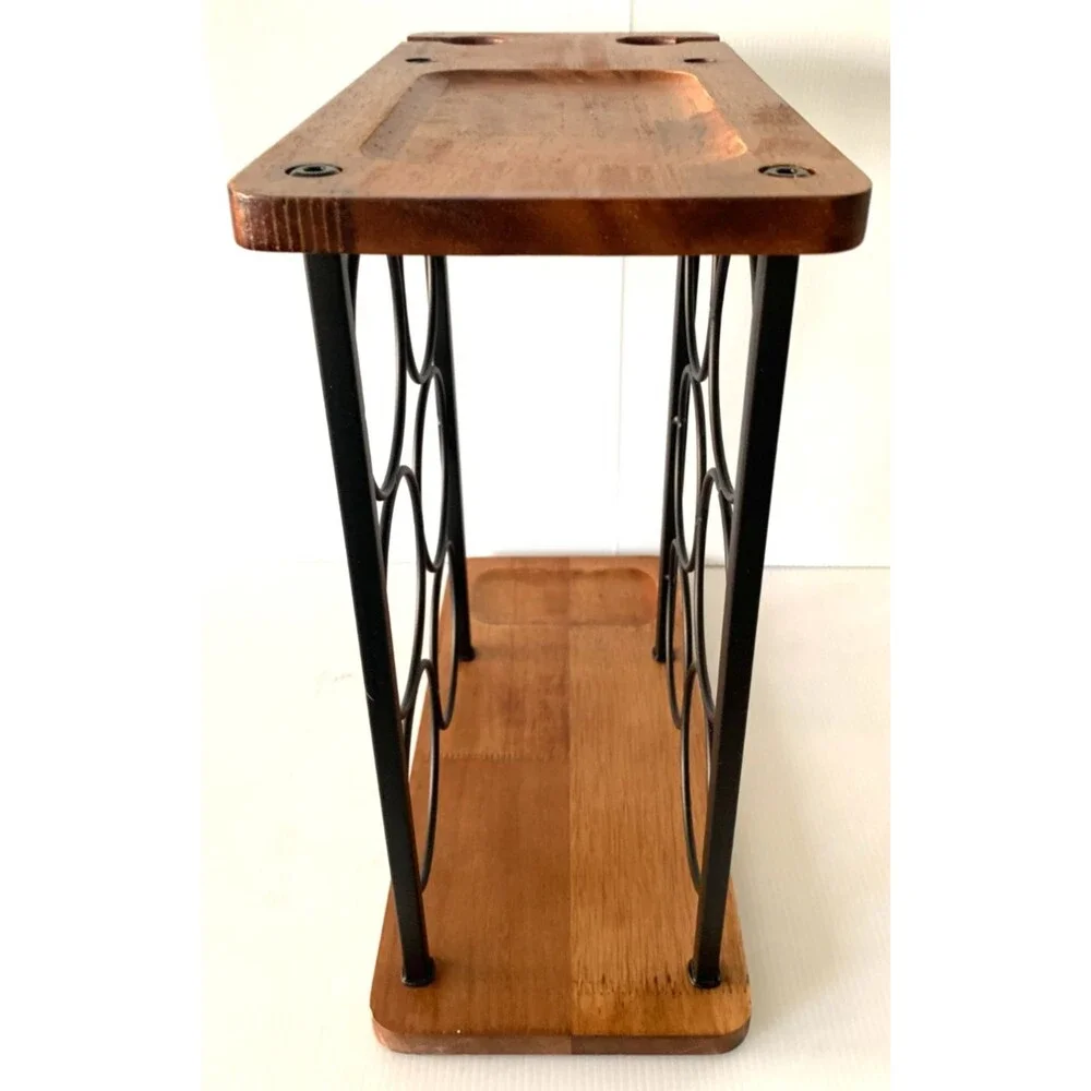 Allcener Wine Rack w/Glass Holder, Countertop Wood Rack w/ Tray 13.5